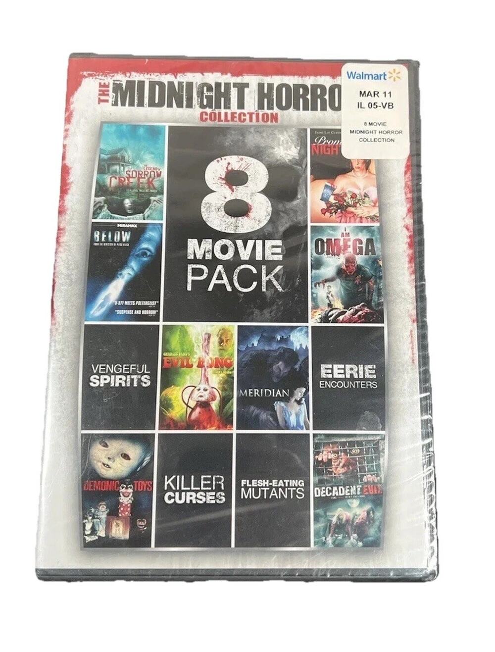 SEALED 8-Movie Pack Midnight Horror Collection DVD Halloween Creepy
